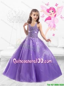 2016 Cheap Tulle Straps Little Girl Pageant Dresses with Beading