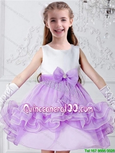 Pretty Bowknot Mini Length Multi Color Flower Girl Dresses with Scoop