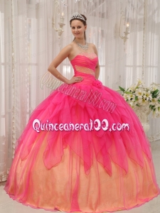 Low Price Beaded Ruffled Two-toned Quinceanera Dresses Designer