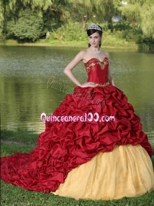 2014 Beautiful Beading Sweetheart Apple Green Quinceanera Dresses with Ruffles