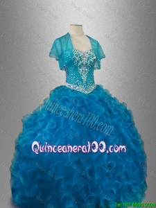 Classical Organza Sweet 16 Dresses with Beading and Ruffles for 2016