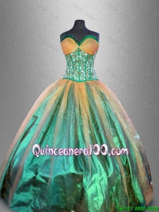 Discount Beaded Multi Color Quinceanera Gowns in Multi Color for 2016