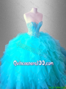 2015 Popular Sweetheart Quinceanera Dresses with Beading and Ruffles