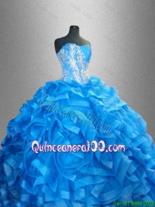 2015 Romantic Sweetheart Quinceanera Dresses with Beading and Ruffles