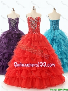 Custom Made 2016 Ball Gown Sweet 16 Dresses with Ruffled Layers