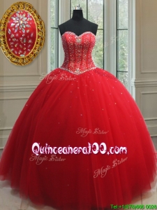 Best Selling Puffy Skirt Visible Boning Beaded Bodice Quinceanera Dress