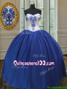 New Arrivals Taffeta Royal Blue Quinceanera Gown with Embroidery