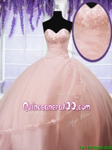 Cheap Ball Gown Sweetheart Quinceanera Dress with Appliques and Beading