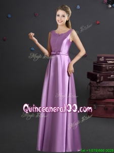 Cheap Straps Lilac Dama Dress in Elastic Woven Satin