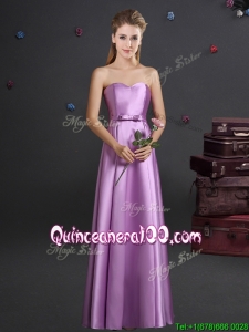 Classical Elastic Woven Satin Bowknot Dama Dress in Lilac