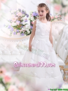 Most Popular White Scoop Mini Quinceanera Dresses with Appliques
