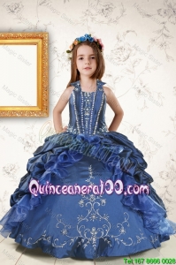 2016 Affordable Appliques and Pick Ups Mini Quinceanera Dresses in Navy Blue