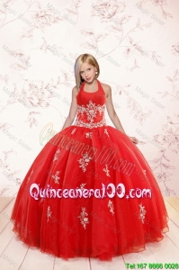 2016 Fashionable Appliques Red Mini Quinceanera Dresses
