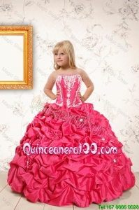 Beautiful Coral Red Mini Quinceanera Dresses with Appliques and Pick Ups