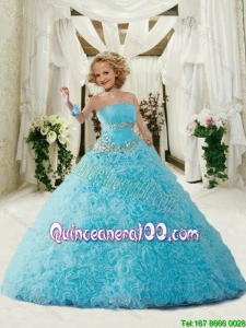 New Arrival Strapless Blue Mini Quinceanera Dresses with Appliques and Ruffles