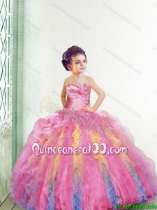 New Style Strapless Multi Color Mini Quinceanera Dresses with Appliques and Ruffles