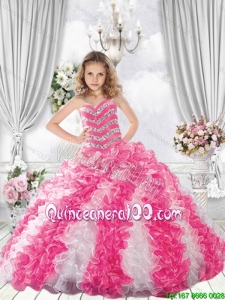 Popular Sweetheart Multi Color Mini Quinceanera Dresses with Beading and Ruffles