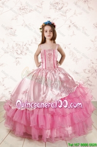 Unique Appliques and Ruffled Layers Mini Quinceanera Dresses in Baby Pink