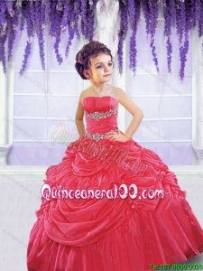 Wonderful Red Mini Quinceanera Dresses with Beading and Pick Ups