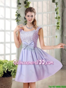 Perfect 2015 Fall A Line Straps Lace Dama Dresses in Lavender