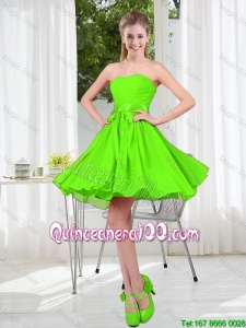 Great 2016 Summer A Line Sweetheart Dama Dresses in Spring Green