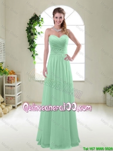 Pretty Comfortable Sweetheart Apple Green Dama Dresses with Ruching