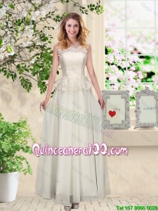 Pretty Perfect Champagne Dama Dresses with Appliques and Lace
