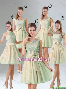Pretty Custom Made A Line Lace Bridesmaid Dresses with Hand Made Flower