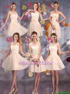 Pretty Delicate Champagne Dama Dresses with Hand Made Flowers