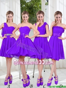 Pretty 2016 Fall A Line Bowknot Dama Dresses in Purple