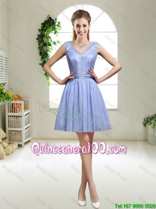 Pretty Discount V Neck Dama Dresses with Appliques and Sequins