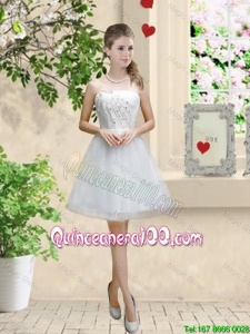 Great Classical Appliques and Beaded White Dama Dresses with Strapless