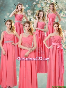 Pretty Fashionable Ruched Dama Dresses in Watermelon Red