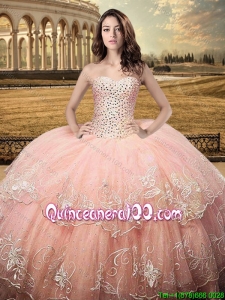 Classical Puffy Skirt Sweetheart Quinceanera Dress with Embroidery and Beaded Bodice