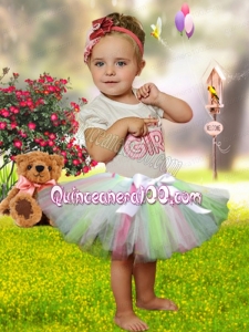 Beautiful Tulle Scoop A-Line Little Girl Dresses with Bowknot