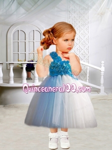 2014 One Shoulder Ball Gown Little Girl Dress with Appliques