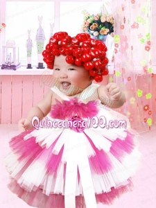 2014 Tulle Ball Gown Little Girl Dress with Hand Made Flowers