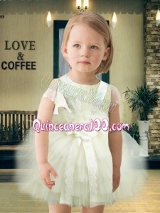 Cute Ball Gown Scoop Mini-length Little Girl Dress in White