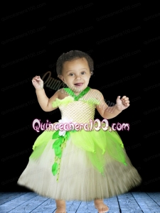 Lovely Tulle Ball Gown Halter Top Tea-length Little Girl Dress