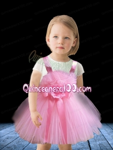 Pretty Pink A-Line Scoop Mini-length Little Girl Dresses