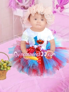 2015 Scoop Bowknot Knee-length Little Girl Dress in Multi-color