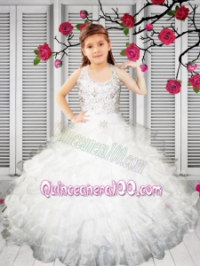 2014 Pretty Ball Gown Halter Beading Little Girl Pageant Dress