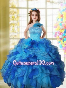 2014 Perfect For Custom Made Little Girl Pageant Dresses With Beading and Feather