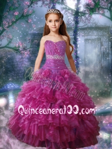 Beautiful Ball Gown Sweetheart Little Girl Pageant Dresses with Beading
