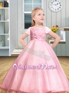 Ball Gown Floor-length Ruching and Appliques Square Flower Girl Dress for 2014