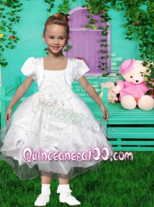 Fashionable Square Ball Gown Tea-length Flower Girl Dresses