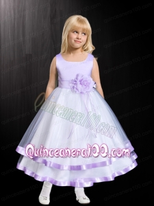 2014 Fashionable A-Line Scoop Flower Girl Dress with Lavender