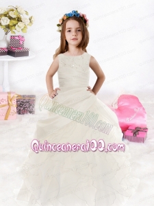 Elegant Ball Gown Scoop Beading Flower Girl Dress for 2014