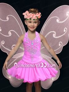 A-Line Beading and Appliques Little Girl Dress with for 2014