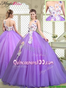 2016 Popular Beading and Appliques Quinceanera Gowns with One Shoulder